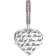 Pandora Heart & Mum Dangle Charm - Silver/Pink