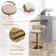 Riknuxi Kitchen Island Beige/Gold Bar Stool 99.1cm 4pcs