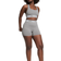 PINK Seamless Logo 3" Bike Shorts - Night Owl Grey