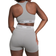 PINK Seamless Logo 3" Bike Shorts - Night Owl Grey