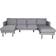 Venture Design Zoom Grey/Black Soffa 260cm 4-sits
