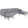 Venture Design Zoom Grey/Black Soffa 260cm 4-sits