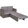 EVRE 2 Seater Rattan Garden Love Bed Furniture Grey Outdoor Lounge Set