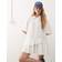 Monki Short Sleeve Shirt Dress With Tiered Hem - White