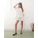 Monki Short Sleeve Shirt Dress With Tiered Hem - White