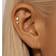 Shein 925 Sterling Silver Love Double Buckle Inlay Women Studs Flat Back Cartilage Helix Piercing Fine Jewelry - Silver