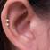 Shein 925 Sterling Silver Love Double Buckle Inlay Women Studs Flat Back Cartilage Helix Piercing Fine Jewelry - Silver