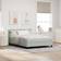 vidaXL LED Boxspringbett mit Matratze Hellgrau 160x200 cm Samt Rahmenbett