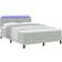 vidaXL LED Boxspringbett mit Matratze Hellgrau 160x200 cm Samt Rahmenbett