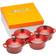 Le Creuset Mini Cocotte Cherry Red Set med lock 4 delar