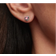 Pandora Elevated Heart Stud Earrings - Silver/Pink/Transparent