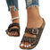 Shein Women's Fashionable Casual Outdoor Beach Double Buckle Slip-On Comfortable Flat Sandals