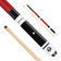 Jonny 8 Ball Hardwood 4 Piece Adjustable Snooker Pool Cue & Padded Soft Case 4x11mm Screw Tips Red