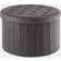 OHS Matte Velvet Extra Large Round Ottoman Charcoal Pouffe 38cm