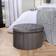 OHS Matte Velvet Extra Large Round Ottoman Charcoal Pouffe 38cm
