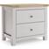 Dunelm Olney Wide Stone/Natural Bedside Table 40x63cm