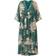 Yumi Floral Kimono Sleeves Dip Hem Wrap Midi Dress - Green