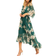Yumi Floral Kimono Sleeves Dip Hem Wrap Midi Dress - Green
