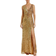 Mac Duggal Beaded Floral Sleeveless Gown - Gold