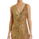 Mac Duggal Beaded Floral Sleeveless Gown - Gold