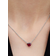 Pandora Sparkling Heart Shaped Halo Necklace - Silver/Red/Transparent