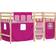vidaXL Højseng Med Gardiner 80 x 200 cm Massivt Fyrretræ Pink 85.5x205.5cm