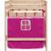 vidaXL Højseng Med Gardiner 80 x 200 cm Massivt Fyrretræ Pink 85.5x205.5cm