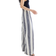 H&M Wide Leg Pants - White/Navy Blue Striped