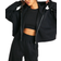 DSGN Studio Embroidered Zip Through Boxy Crop Hoodie - Black