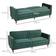Homcom Futon Velvet Green Sofa 189cm 3 Seater