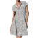 H&M Button Through Cotton Dress - White/Leopard Print