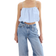 H&M Bubble Hem Strappy Top - Light Blue