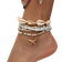 Shein 6pcs Bohemian Beaded & Shell Charm Anklets Set, Suitable For Women's Daily Wear