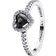 Pandora Elevated Heart Ring - Silver/Black/Transparent