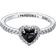 Pandora Elevated Heart Ring - Silver/Black/Transparent