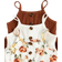 Shein Girls Floral Printed Solid Color Ribbed Buttoned Strap Dress ThreePiece Set