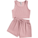 Shein Tween Girl Solid Tank Top Drawstring Waist Shorts