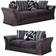 Portland Black And Grey Fabric Suite 3 Seater And 2 Seater Sofa 190cm 2pcs 5 Seater
