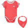 adidas 3-Stripes Onesie with Bib - Semi Turbo/White