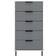 SECONIQUE Madrid 5 Narrow Grey/White Gloss Chest of Drawer 50x94cm
