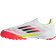 adidas Kid's F50 League Laceless TF Football Boots - Cloud White/Core Black/Solar Yellow