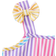 Shein Toddler girls fashion gradient striped sleeveless slanted strap dress set, suitable for party, outing, casual, vacation, home wear, summer