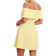 Quiz Lemon Bardot Bow Skater Dress - Yellow