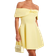 Quiz Lemon Bardot Bow Skater Dress - Yellow