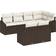 vidaXL 7 Delt Have Sofa Sæt Med Puder Brun Poly Rattan Modulsofa