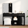 vidaXL with Led and Cabinet Black Oak Dressing Table