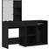 vidaXL with Led and Cabinet Black Oak Dressing Table