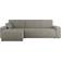 Mirjan24 Barile Bäddsoffa Med Divan 3-Sits I Plysch Grå Soffa 3-sits