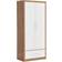 SECONIQUE Seville White High Gloss/Light Oak Effect Veneer Wardrobe 76x180cm