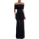 Meshki Caspian Slinky & Mesh Off Shoulder Maxi Dress - Black